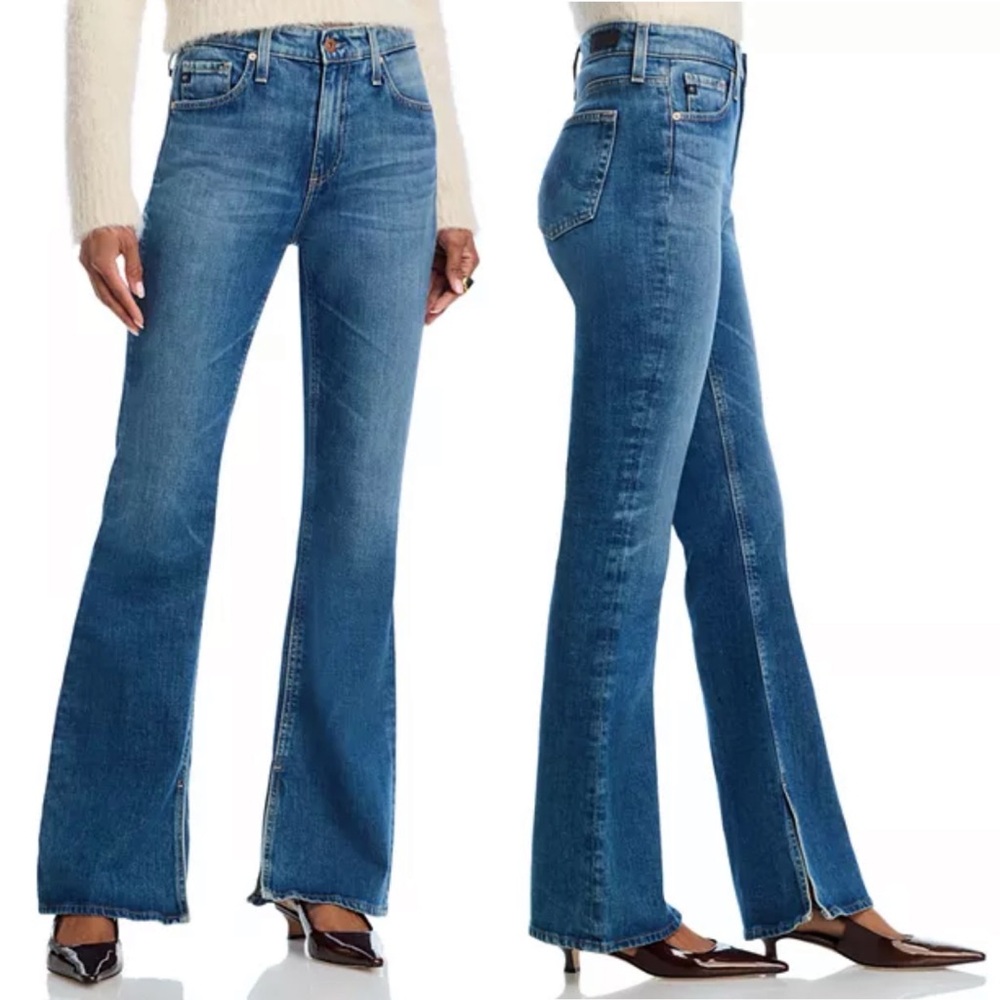AG Farrah Split Hem Mid Rise Bootcut Jeans Alibi